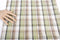 Green Beige Plaid Light Weight Taffeta Fabric 2 yards  ATW00016